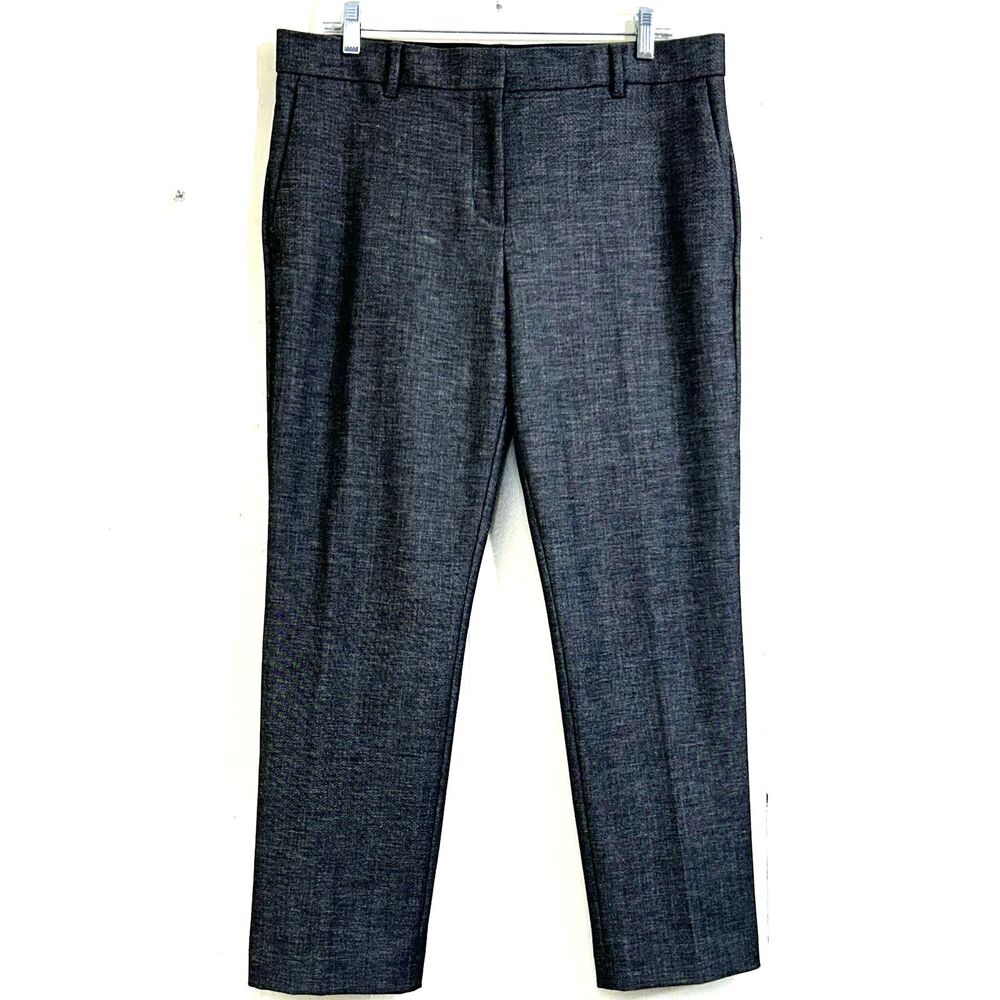 Ann Taylor Ankle Dress Pants Size 10 Straight Cropped Gray Charcoal Pants Pocket